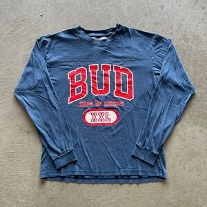 Pacsun Budweiser Long Sleeve Shirt Size Small Blue King Of Beers Alcohol